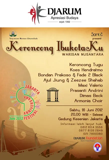 Keroncong, My Capital, An Archipelago Heritage, An Annual Jakarta Anniversary Festival